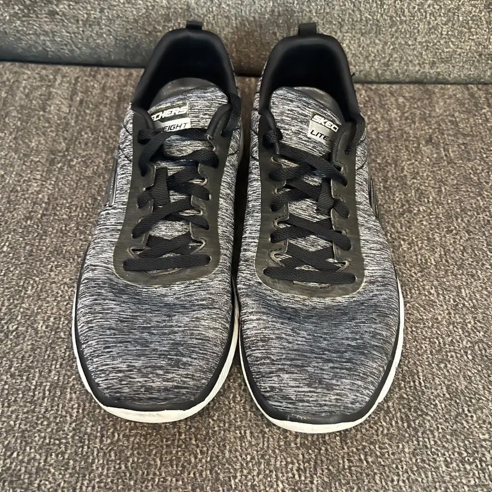 Skechers Flex Advantage 3.0 Running Shoes Mens Sz 9 Black Canvas Sporty Athletic